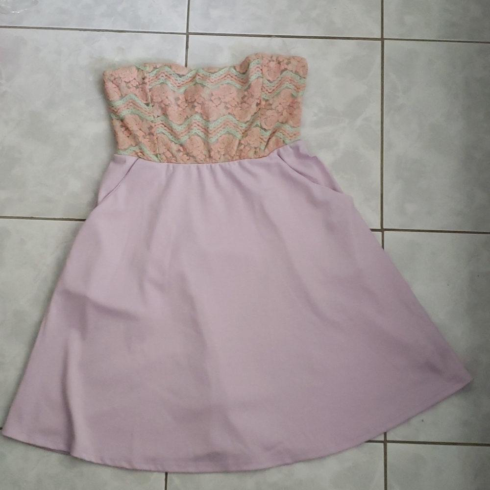 Color Me Red Strapless Dress, Size M